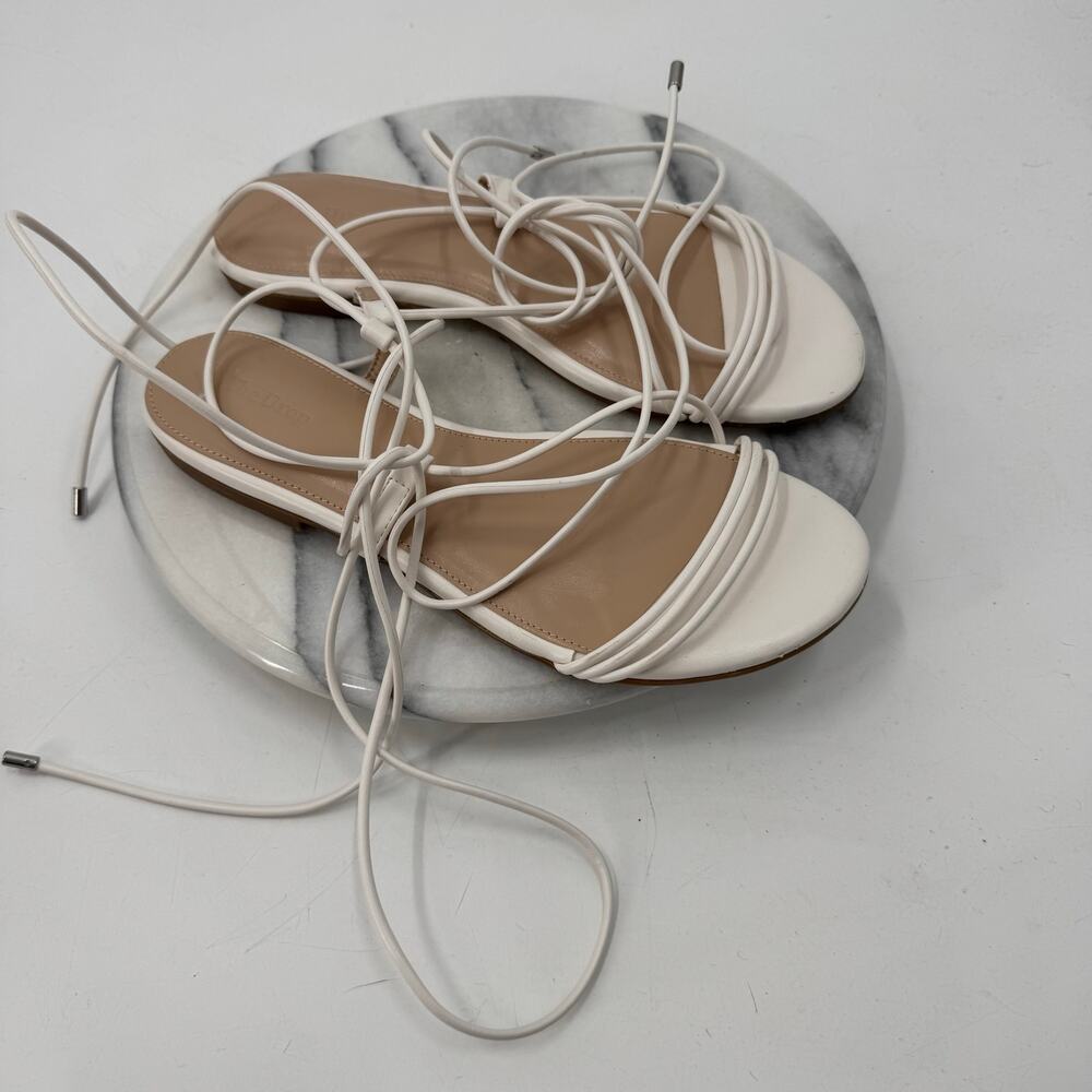 The Drop white strappy Samantha Lace up sandals